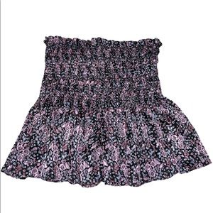 Zara Womens Pink and Blue Floral Skirt Size XL